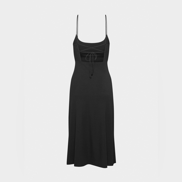 Aritzia Wilfred New Dreamweaver Dress - Black Lace-Up Midi Dress - Picture 8 of 11